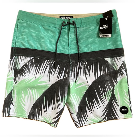O'Neill Men's Breaker Cruzer Stretch Boardshort, Tropical Print, Size 36 - Picture 1 of 13